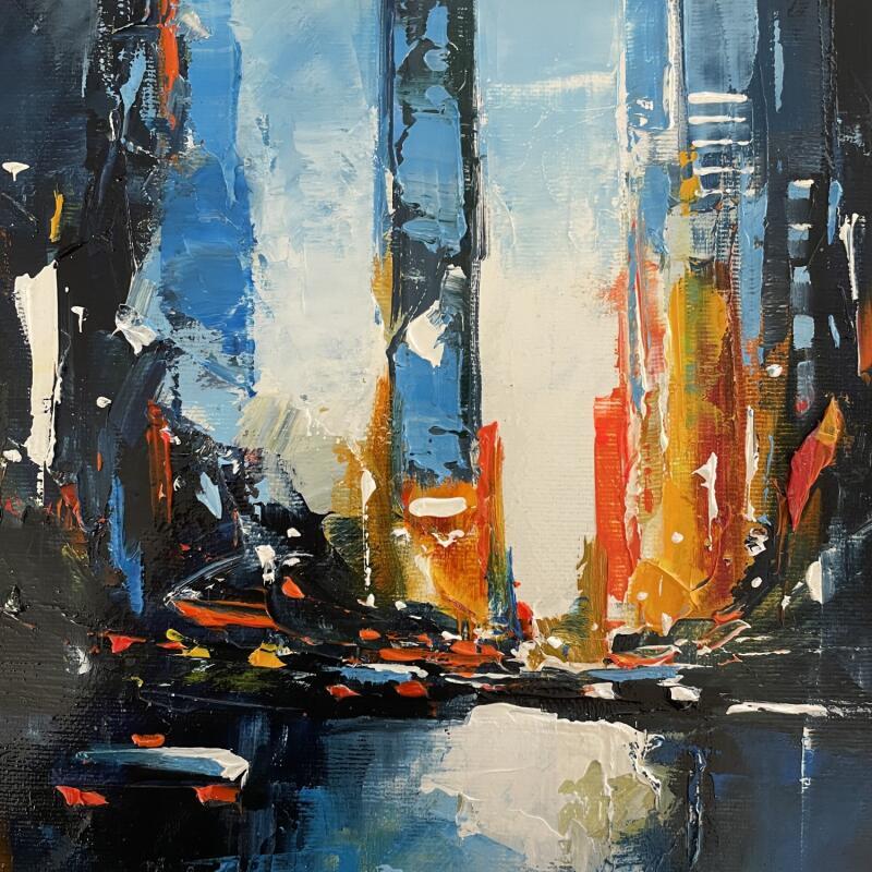 Peinture BLUE TIME par Bond Tetiana | Tableau Figuratif Huile