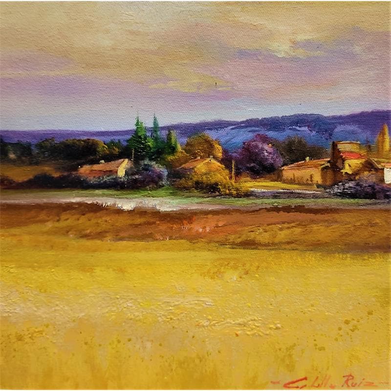 Pintura Aldea del Castilla por Cabello Ruiz Jose | Pintura Figurativo Paisajes Aceite