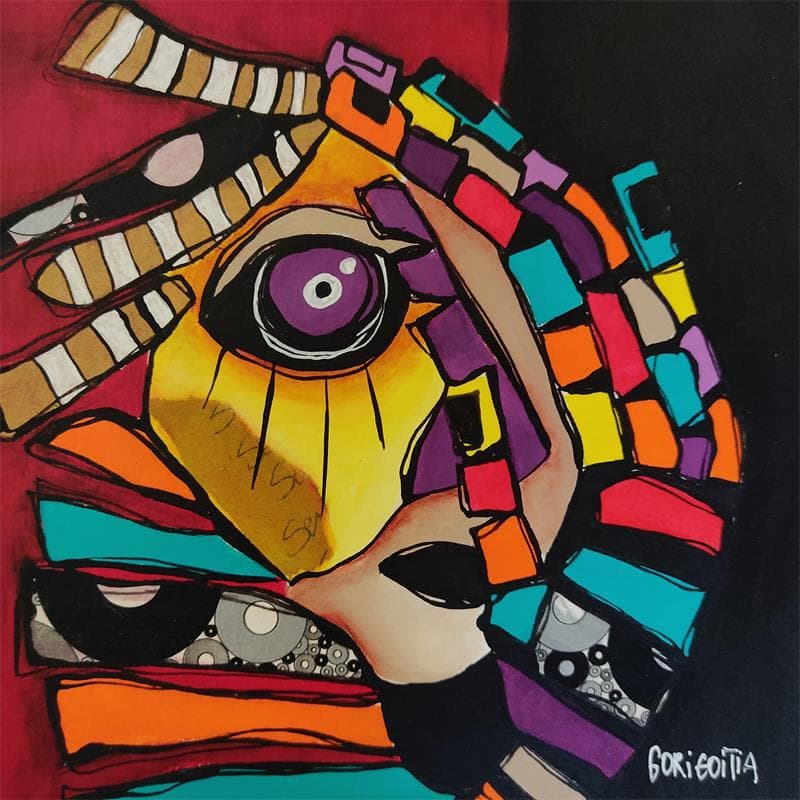 Gemälde Sans ttre 1 von Gorigoitia Karla  | Gemälde Art brut Porträt