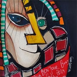 Peinture Bonjour par Gorigoitia Karla  | Tableau Art Singulier Portraits