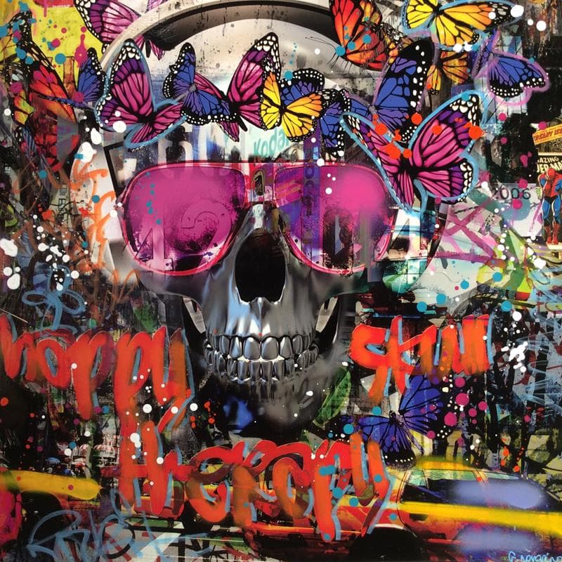 Painting Skull city by Novarino Fabien | Painting Pop-art Pop icons