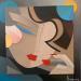Painting Lipstick by Gustavsen Karl | Painting Figurative Portrait Wood Cardboard Gluing