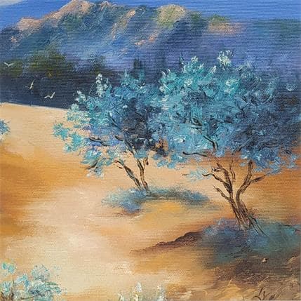 Peinture Plaine aux oliviers par Lyn | Tableau Figuratif Huile Paysages