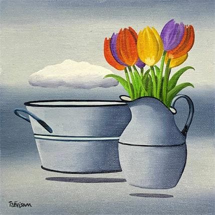 Painting Tulips by Trevisan Carlo | Painting  Oil