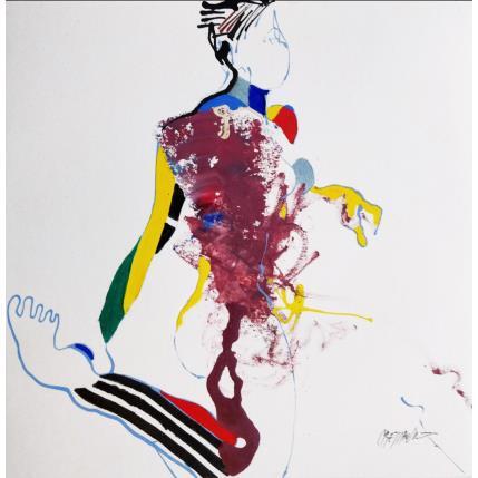 Pintura La course rayée por Cressanne | Pintura Arte bruto Acrílico Desnudo