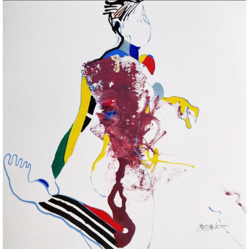 Pintura La course rayée por Cressanne | Pintura Arte bruto Desnudo Acrílico