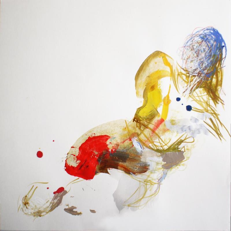 Peinture Au réveil doré par Cressanne | Tableau Art Singulier Nu Acrylique