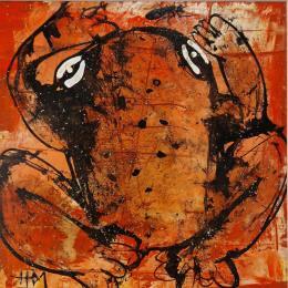 Peinture LA GRENOUILLE ET LA FOURMIE par Maury Hervé | Tableau