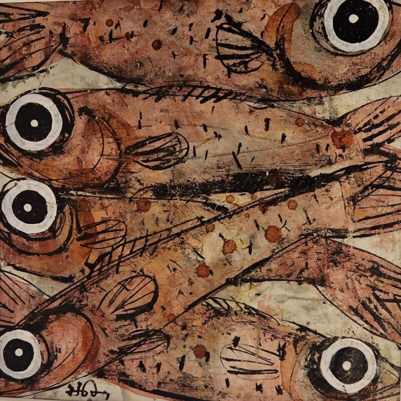 Painting LES SARDINES by Maury Hervé | Painting