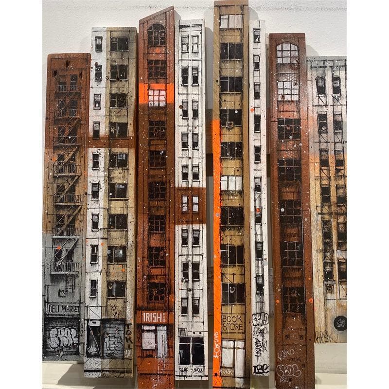 Peinture East Village par Graffmatt | Tableau Street Art Urbain Graffiti Acrylique