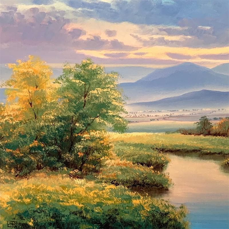 Painting The streams quietness by Requena Elena | Painting Oil