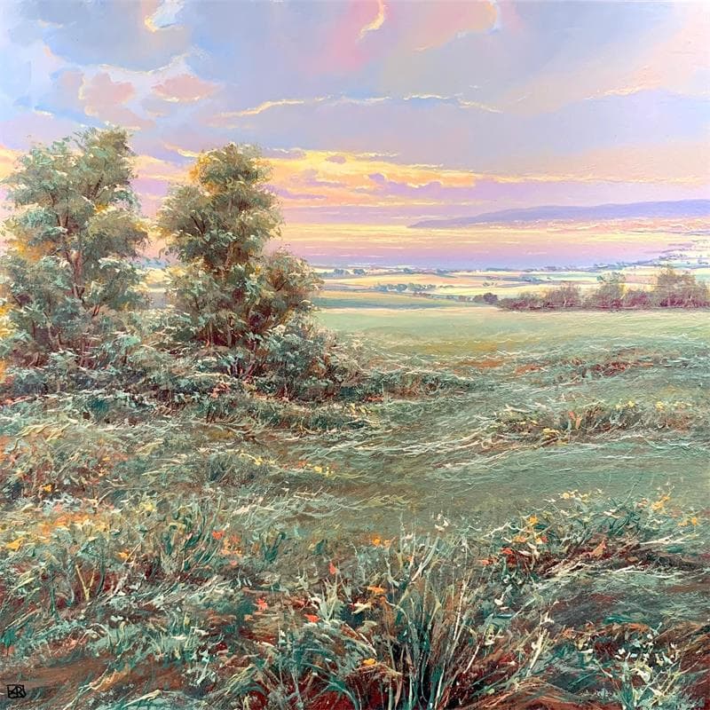 Peinture When the storm sinks onto the sunset par Requena Elena | Tableau Huile