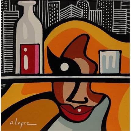 Painting FRANCAISE EN CHINE by Lopez Alfredo | Painting Figurative Acrylic Life style