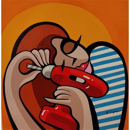 Painting LE NOUVEAU MARI by Lopez Alfredo | Painting Figurative Acrylic Life style