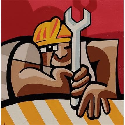 Painting LE POUVOIR DU PLOMBIER by Lopez Alfredo | Painting Figurative Acrylic Life style