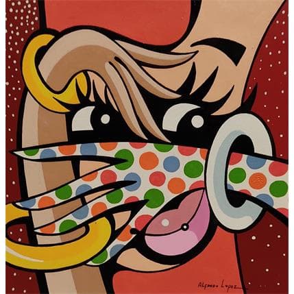 Painting DE L'AUTRE COTE DE LA LIGNE by Lopez Alfredo | Painting Figurative Acrylic Life style