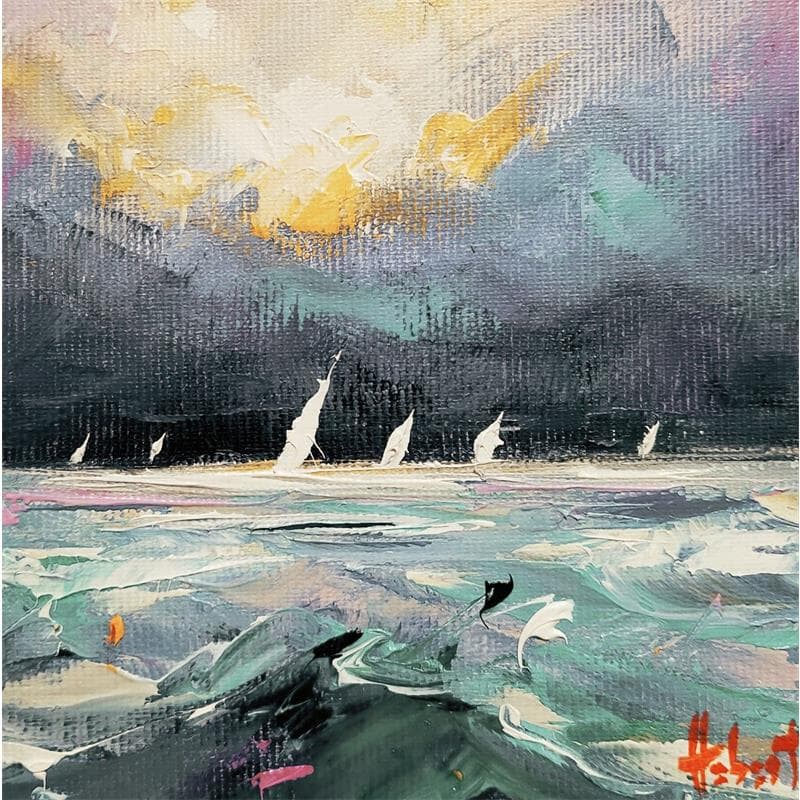 Painting REGATE by Hébert Franck | Painting Figurative Marine Oil