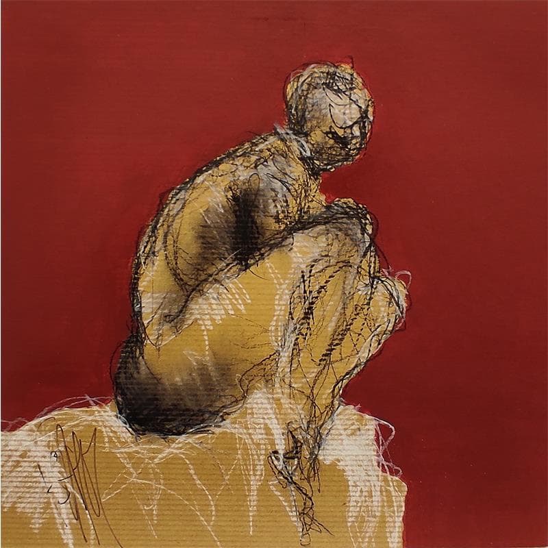 Painting Inès by Sahuc François | Painting Figurative Nude Acrylic