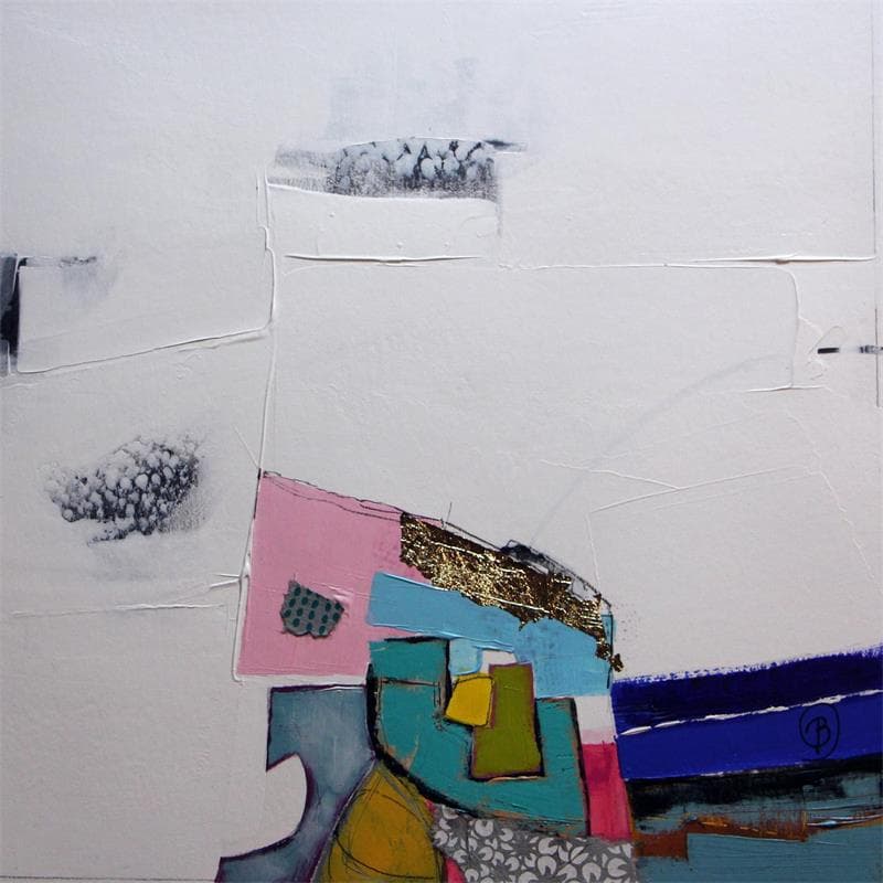 Peinture Les cachettes de Paul par Lau Blou | Tableau Abstrait Minimaliste Acrylique