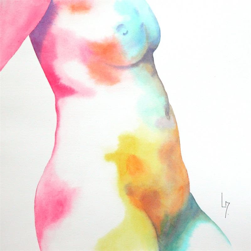 Peinture NF 40 par Loussouarn Michèle | Tableau Figuratif Nu Aquarelle