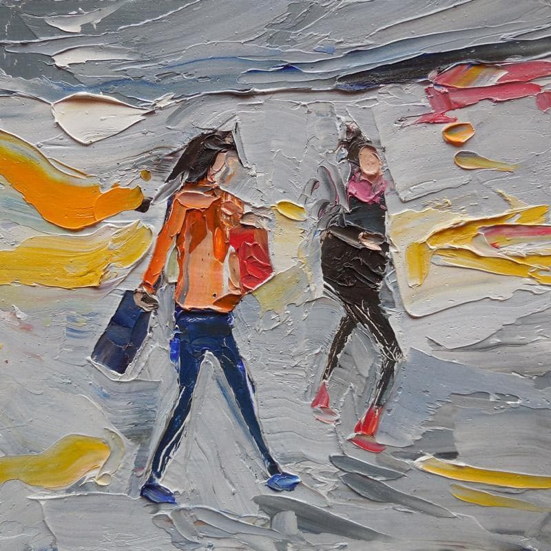 Peinture Morning flight par Lunetskaya Elena | Tableau Figuratif Scènes de vie Huile