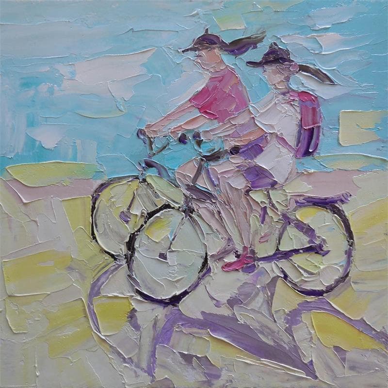 Painting On the wind by Lunetskaya Elena | Painting Figurative Life style Oil