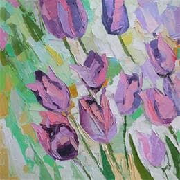 Peinture Sea of flowers par Lunetskaya Elena | Tableau Figuratif Huile Natures mortes