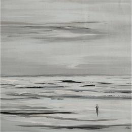 Peinture Sur la plage par Macee | Tableau Figuratif Huile Marine, Paysages