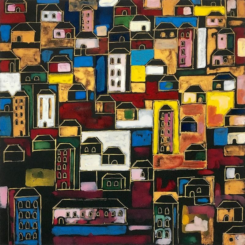 Peinture G14 Bronze par Ragas Huub | Tableau Figuratif Urbain Acrylique