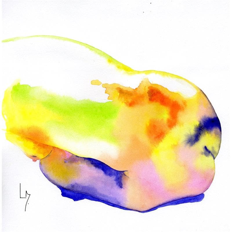 Painting NF 81 by Loussouarn Michèle | Painting Figurative Nude Watercolor