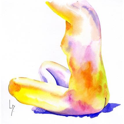 Painting NF 80 by Loussouarn Michèle | Painting Figurative Watercolor Nude