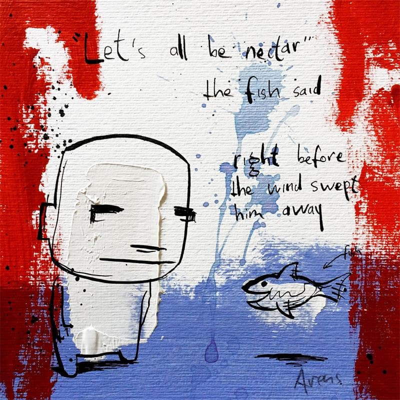 Gemälde Nectar von Arens Jan hein | Gemälde Art brut Alltagsszenen Acryl