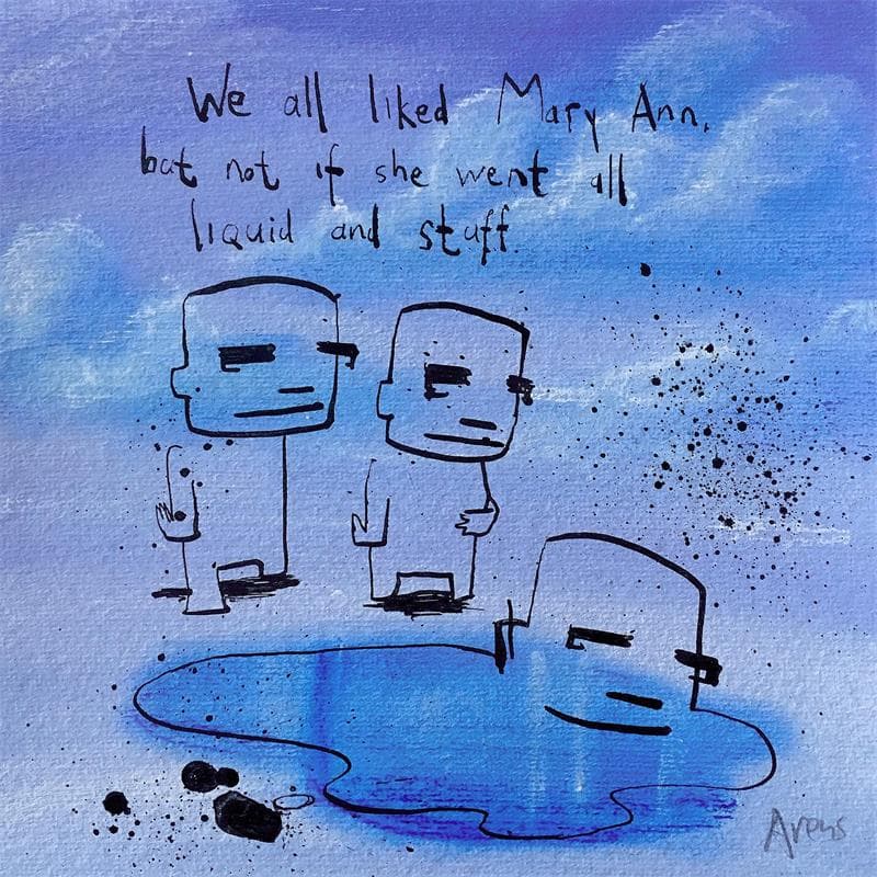 Painting Mary Ann by Arens Jan hein | Painting Raw art Life style Acrylic