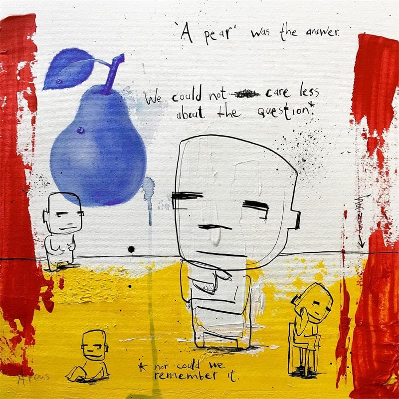 Pintura A pear por Arens Jan hein | Pintura Arte bruto Life style Acrílico