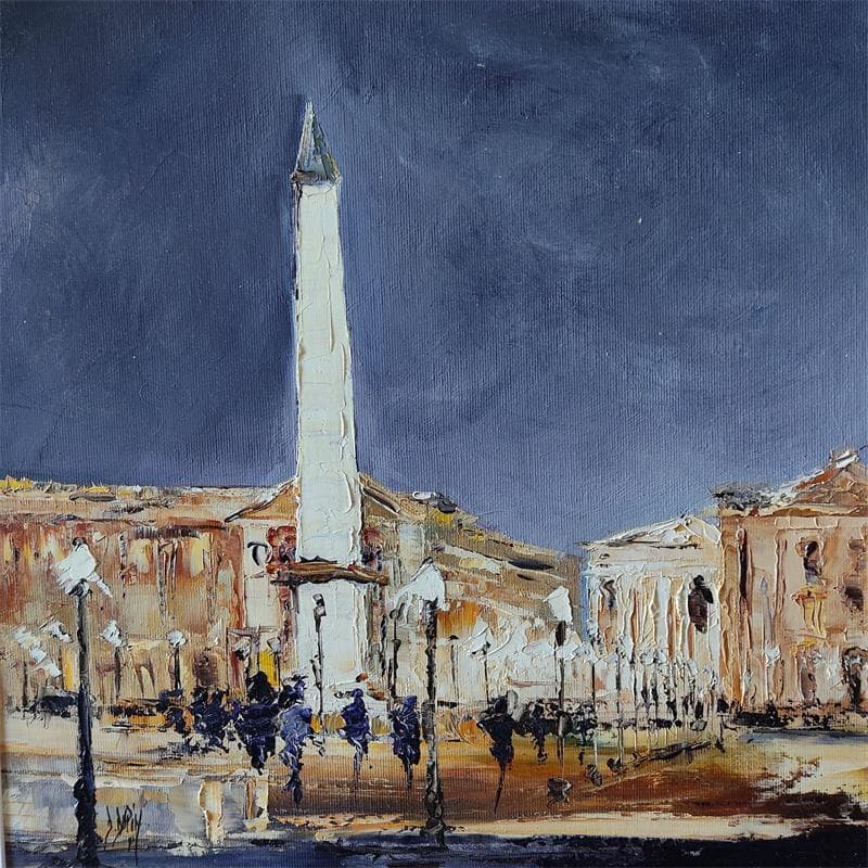 Pintura L'obélisque por Dupin Dominique | Pintura Figurativo Urbano Aceite