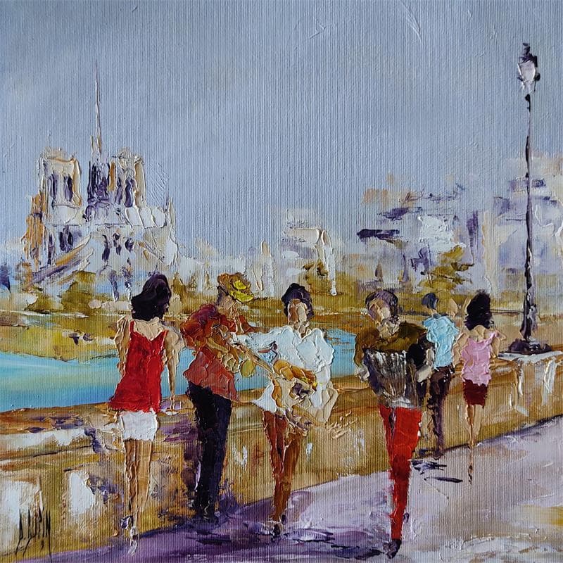 Painting Jouer de la musique ensemble by Dupin Dominique | Painting Figurative Life style Oil