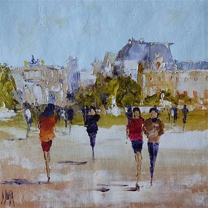 Peinture A saint germain des près par Dupin Dominique | Tableau Figuratif Huile scènes de vie