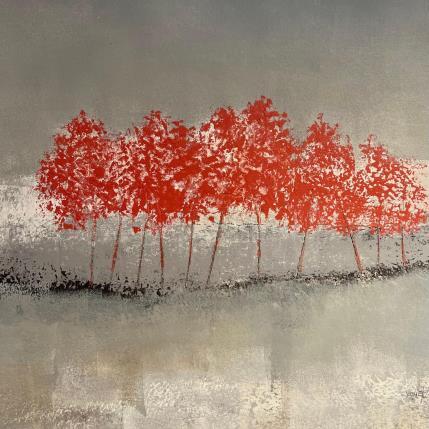 Peinture Mouvement dans les arbres par Escolier Odile | Tableau Figuratif Acrylique