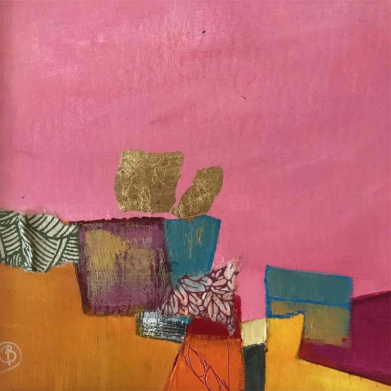 Painting Champs de blé by Lau Blou | Painting Abstract Landscapes Acrylic