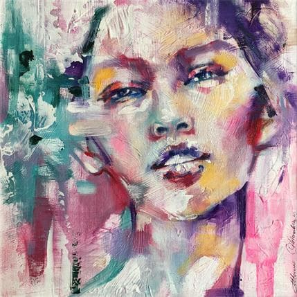 Painting Aura by Abbondanzia Monica | Painting Figurative Acrylic Portrait