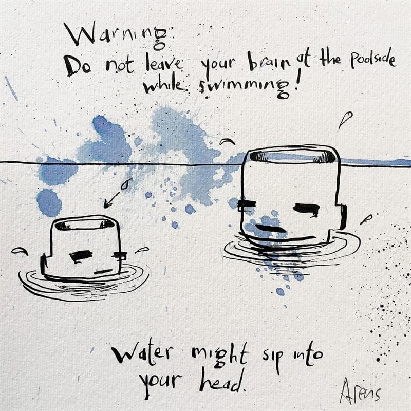 Painting Warning by Arens Jan hein | Painting Raw art Life style Acrylic