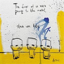 Pintura The four of us por Arens Jan hein | Pintura Arte bruto Acrílico Life style