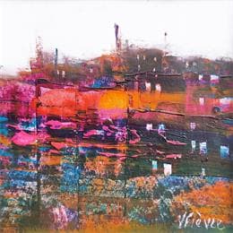 Peinture Vallée colorée par Fièvre Véronique | Tableau Figuratif Acrylique Paysages