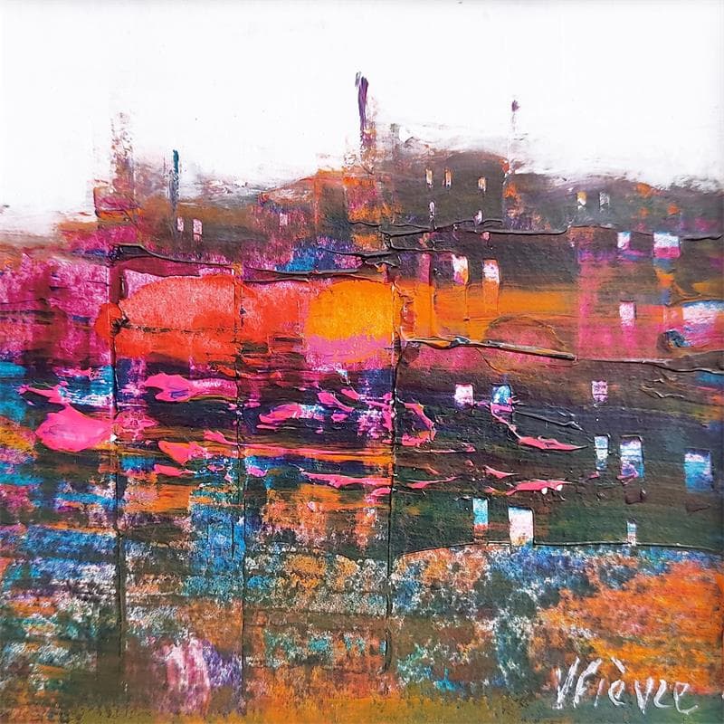 Peinture Vallée colorée par Fièvre Véronique | Tableau Figuratif Paysages Acrylique