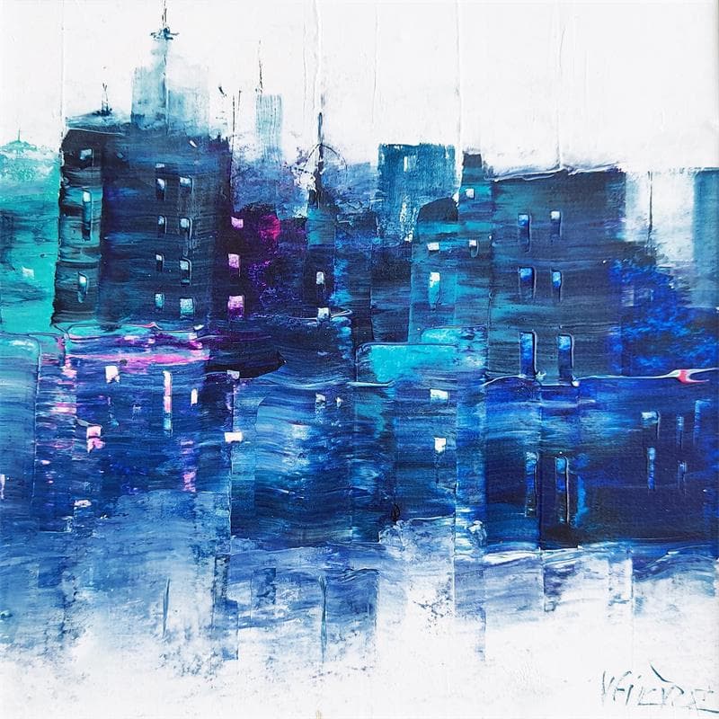 Gemälde Buildings à New York von Fièvre Véronique | Gemälde Figurativ Urban Acryl