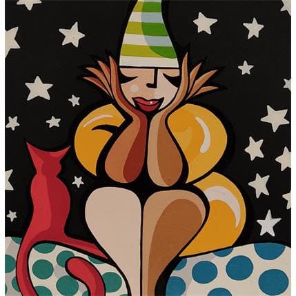 Painting CHAUFFERETTE POUR CHAT by Lopez Alfredo | Painting Figurative Acrylic Life style