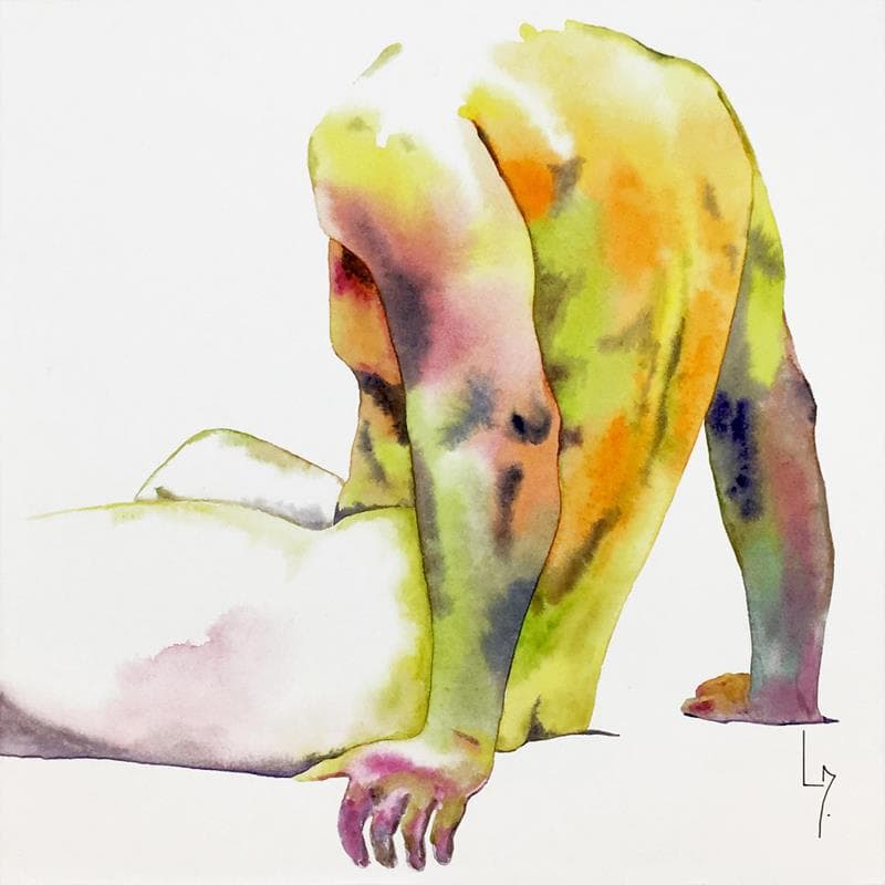 Painting NH 22 by Loussouarn Michèle | Painting Figurative Nude Watercolor