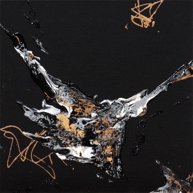 Peinture C 1019 par Naen | Tableau Abstrait Minimaliste Noir & blanc Acrylique