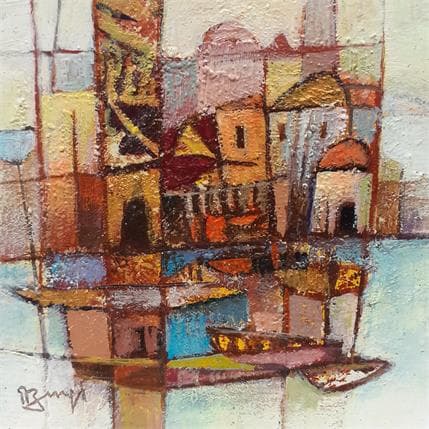 Peinture AK23 SUR LE DOURO par Burgi Roger | Tableau Figuratif Acrylique Urbain