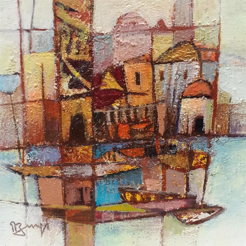 Peinture AK23 SUR LE DOURO par Burgi Roger | Tableau Figuratif Urbain Acrylique